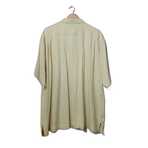 Tommy Bahama 100% Silk Yellow Button Shirt - XL - Picture 2 of 6